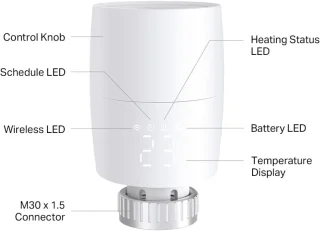 Slimme radiatorthermostaat voor energiebeheer met app-bediening en tijdschema
