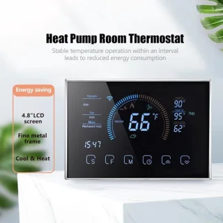 Slimme Digitale Warmtepomp Thermostaat met WiFi en Groot Display