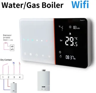TechU™ Slimme Thermostaat Ease – Wit – Alleen voor CV-ketel – App & Wifi – Google Home & Alexa – Persoonlijk programma instelbaar