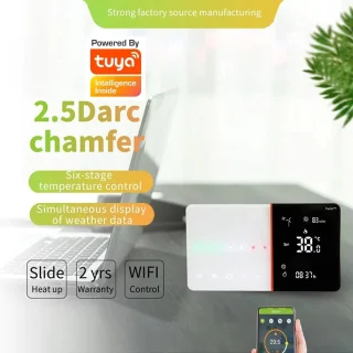 TechU™ Slimme Thermostaat Ease – Wit – Alleen voor CV-ketel – App & Wifi – Google Home & Alexa – Persoonlijk programma instelbaar