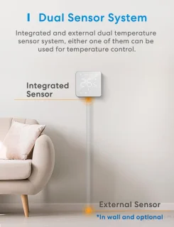 Slimme Thermostaat voor Elektrische Vloerverwarming - Compatibel met HomeKit, Siri, Alexa en Google Home - WiFi Thermostaat met LED Touch Screen