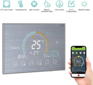 TechU™ Smart Thermostaat Relax – Zilver – Alleen voor CV-ketel – App & Wifi – Google Assistant & Amazon Alexa