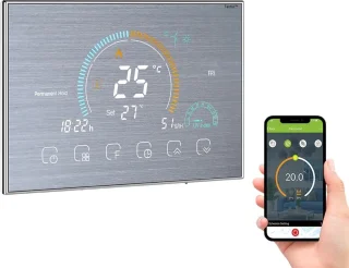 TechU™ Smart Thermostaat Relax – Zilver – Alleen voor CV-ketel – App & Wifi – Google Assistant & Amazon Alexa