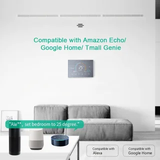 TechU™ Smart Thermostaat Relax – Zilver – Alleen voor CV-ketel – App & Wifi – Google Assistant & Amazon Alexa