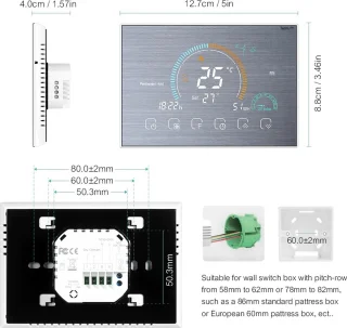 TechU™ Smart Thermostaat Relax – Zilver – Alleen voor CV-ketel – App & Wifi – Google Assistant & Amazon Alexa