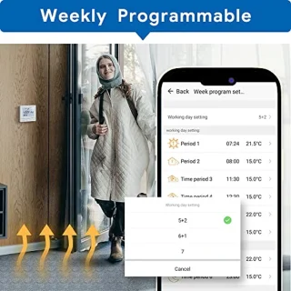 Slimme WiFi Thermostat voor Gasboiler - Programmeerbare Digitale LCD Touchscreen voor Vloerverwarming