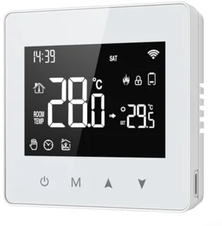 Slimme WiFi Thermostaat met Aanraakknop en Spraakbediening – Wekelijks Programmeerbaar en Nauwkeurige Temperaturregeling