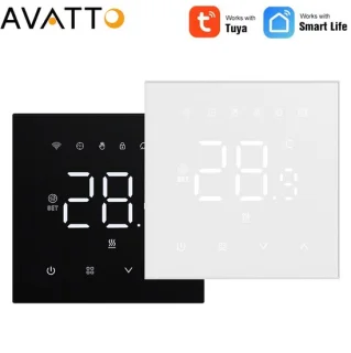 Black WH-3A Tuya WiFi Smart Thermostat voor Vloerverwarming Systeem - Geschikt voor Gasboilers en Elektrische Verwarming - Compatibel met Alexa en Google Home - Innovatief Huisautomatisering Apparaat