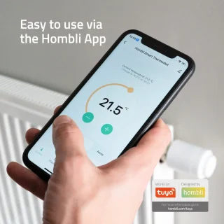 Hombli Smart Radiator Thermostat Expansion Pack (5-PACK) – Slimme radiatorknop – Thermostaatkraan – Bluetooth – Bediening via App - Open raam detectie – Verbruiksoverzicht – Spraakbesturing met Google, Alexa en Siri