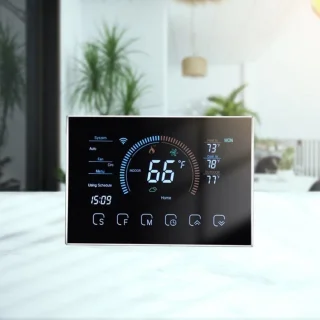 Draadloze 4,3 inch programma thermostaat met wifi en spraakbesturing voor warmtepompen