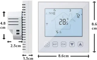 WiFi-verbonden thermostaat elektrische vloerverwarming 16A Alexa Google Assistant compatibel met sensor, programmeerbare kamerthermostaat elektrische vloerverwarming 220V