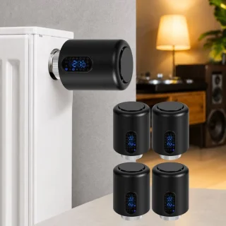 4-pack radiatorthermostaat met app-bediening – zwart