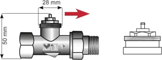 Adapter M28 x 1,5 mm voor radiatorthermostaat