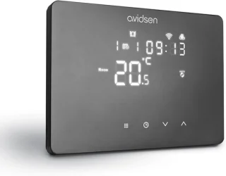 Strak, precies en slim: de bedrade WiFi-thermostaat in het zwart