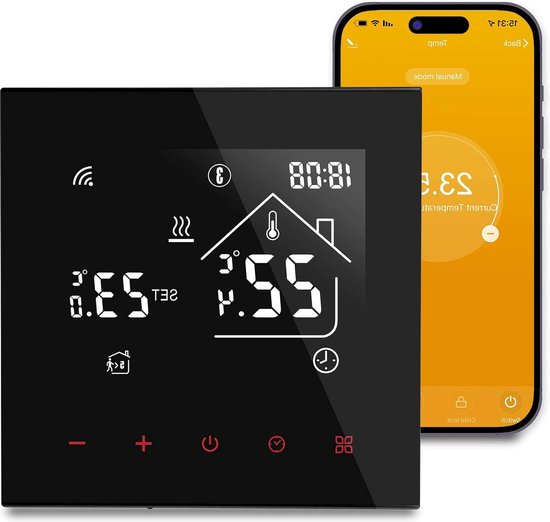 Beok TDR89B-WIFI-WPB Wifi programmeerbare thermostaat zwart
