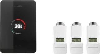 Bosch EasyControl Single Slimme Kamerthermostaat Zwart met 3 Radiatorthermostaten