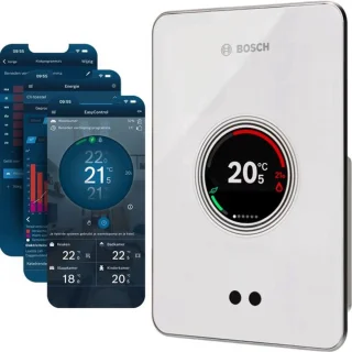 De Bosch EasyControl slimme thermostaat wit + Nefit EasyControl adapter in één oogopslag