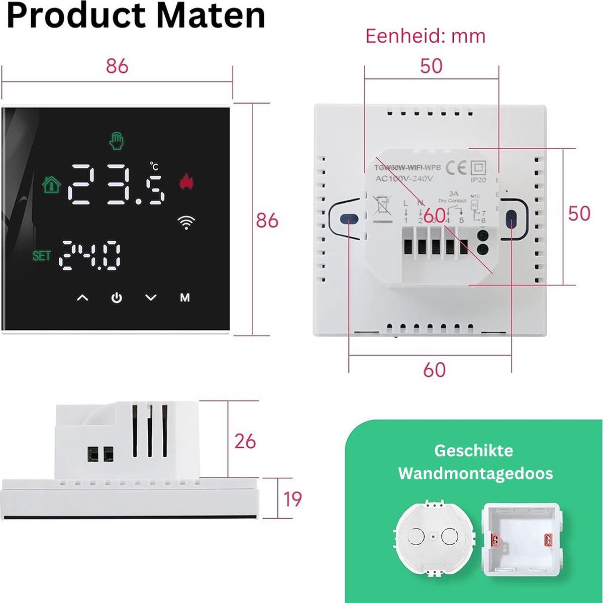 Wat vinden we goed aan de DailySupplies Thermostaat cv draadloos Wifi zwart
