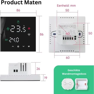 DailySupplies Thermostaat cv draadloos Wifi zwart