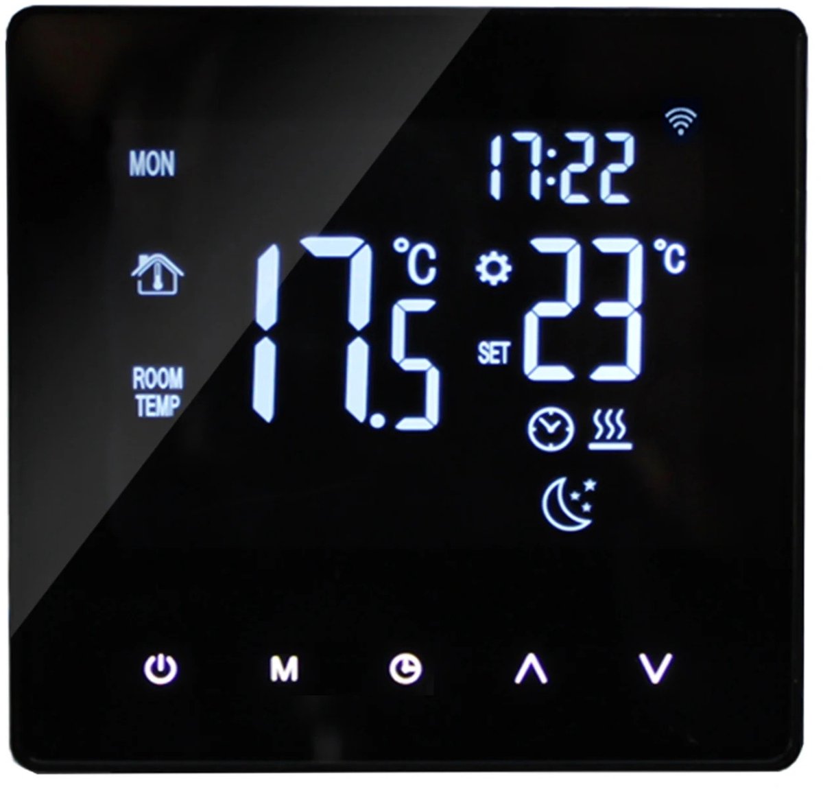De Deboer10.NL Slimme Inbouwthermostaat LCD Touchscreen in één oogopslag