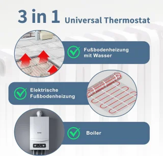 Digitale Inbouwthermostaat 16A, Grijs
