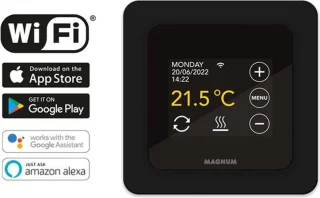 Digitale klokthermostaat RAL 9011 Grafietzwart WiFi bediening
