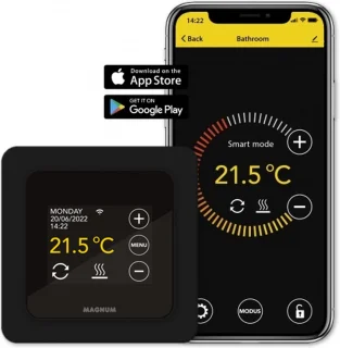 Digitale klokthermostaat RAL 9011 Grafietzwart WiFi bediening