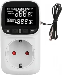 Digitale temperatuurcontroller - externe sensor - 16A EU-stekker - wit