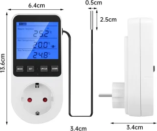 Digitale temperatuurregelaar 230V 16A (LCD)