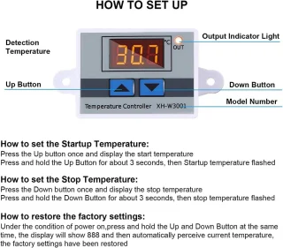 Digitale Thermostaat DC 12V