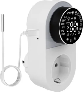 Digitale thermostaat stopcontact wit