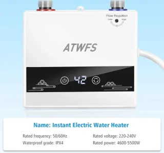 Doorstroomverwarmer Douche Elektrisch Met Touchbediening Wit
