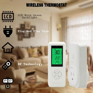 Draadloos temperatuurgestuurd stopcontact met afstandsbediening