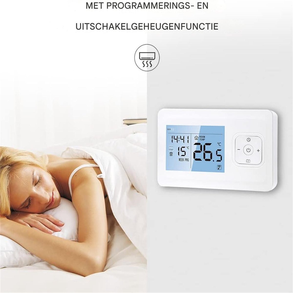 Wat vinden we goed aan de Draadloze Programmeerbare Thermostaat Monobloc RF Ontvanger 10A Wit