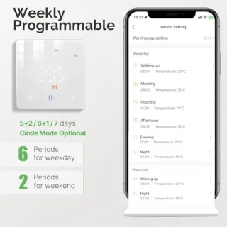 Draadloze touchscreen-thermostaat voor gasboiler