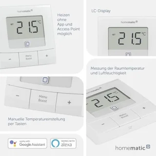 Draadloze wandthermostaat met temperatuursensor