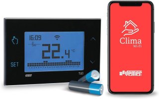 De Draadloze WiFi-thermostaat (batterij) – Zwart in één oogopslag