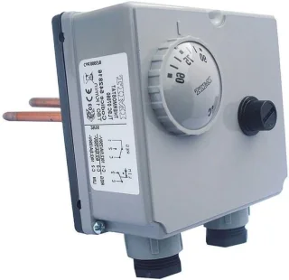 Dubbele thermostaat 230 volt grijs