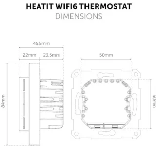 Heatit Thermostaat WiFi6 Mat Zwart