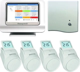 Honeywell Evohome Radiatorpakket OpenTherm met 4 Thermostaatknoppen