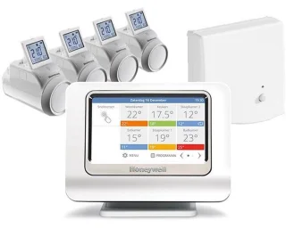 Honeywell Evohome Radiatorpakket OpenTherm met 4 Thermostaatknoppen