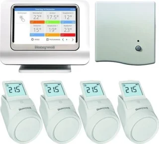 Honeywell Evohome Radiatorpakket OpenTherm met 4 Thermostaatknoppen
