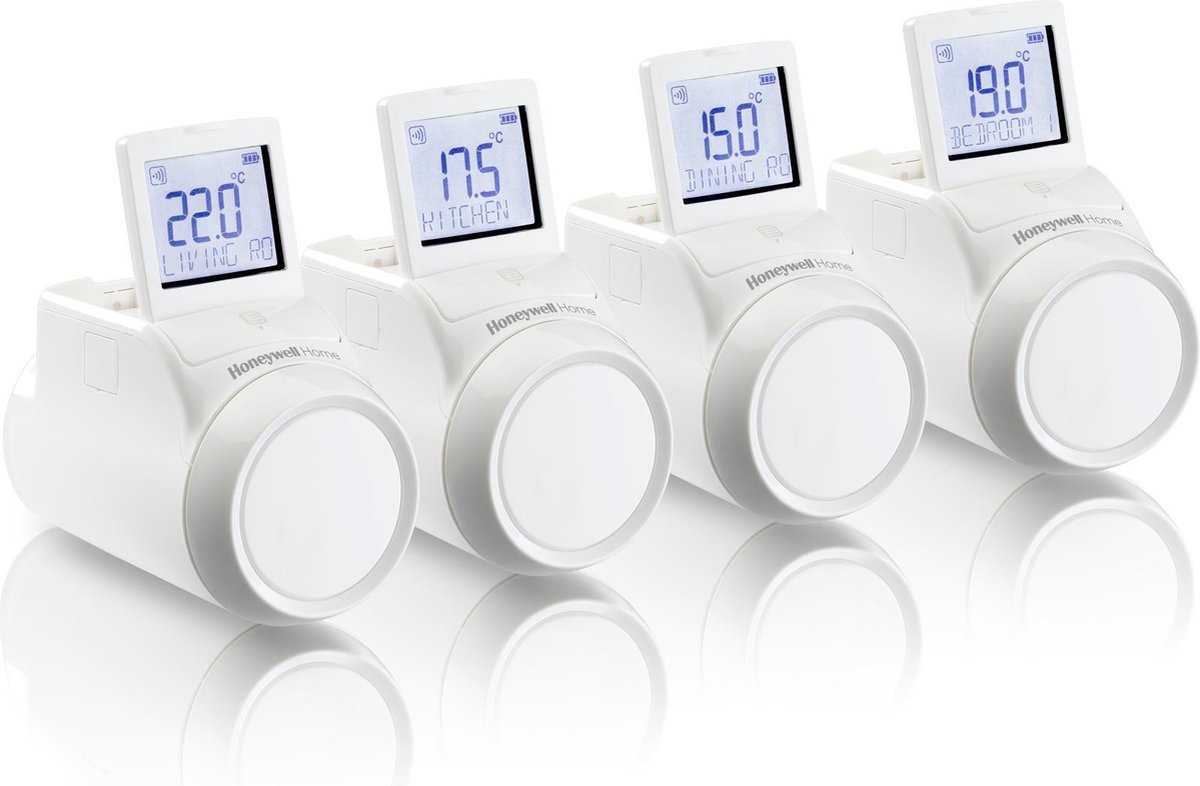De Honeywell Evohome THR092HRT draadloze warmtecontrole 4-pack in één oogopslag