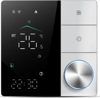 Intelligente wifi thermostaat wit en zwart