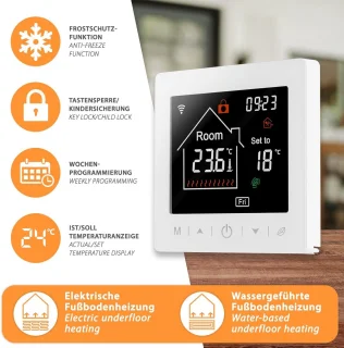 Kamerthermostaat voor elektrische vloerverwarming
