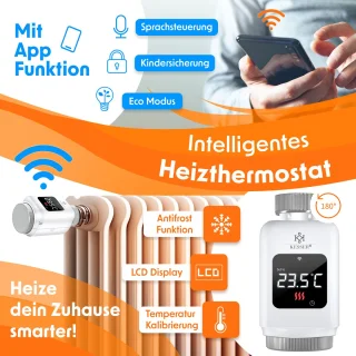 KESSER Radiatorknop Thermostaatkop 4x Wit Vierkant