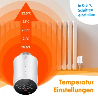 KESSER Slimme Radiatorknop Thermostaat - 3 Stuks Wit