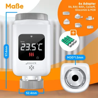 KESSER Slimme Radiatorknop Thermostaatkop Wit 3x