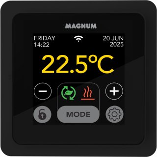 De MAGNUM MRC² WiFi-klokthermostaat Grafietzwart (RAL 9011) in één oogopslag