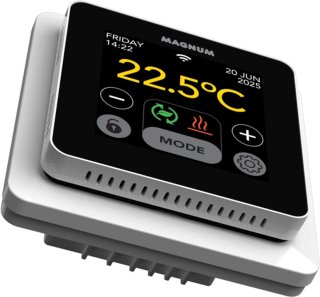 Wat vinden we goed aan de MAGNUM MRC² WiFi-klokthermostaat RAL 9010 Polar wit